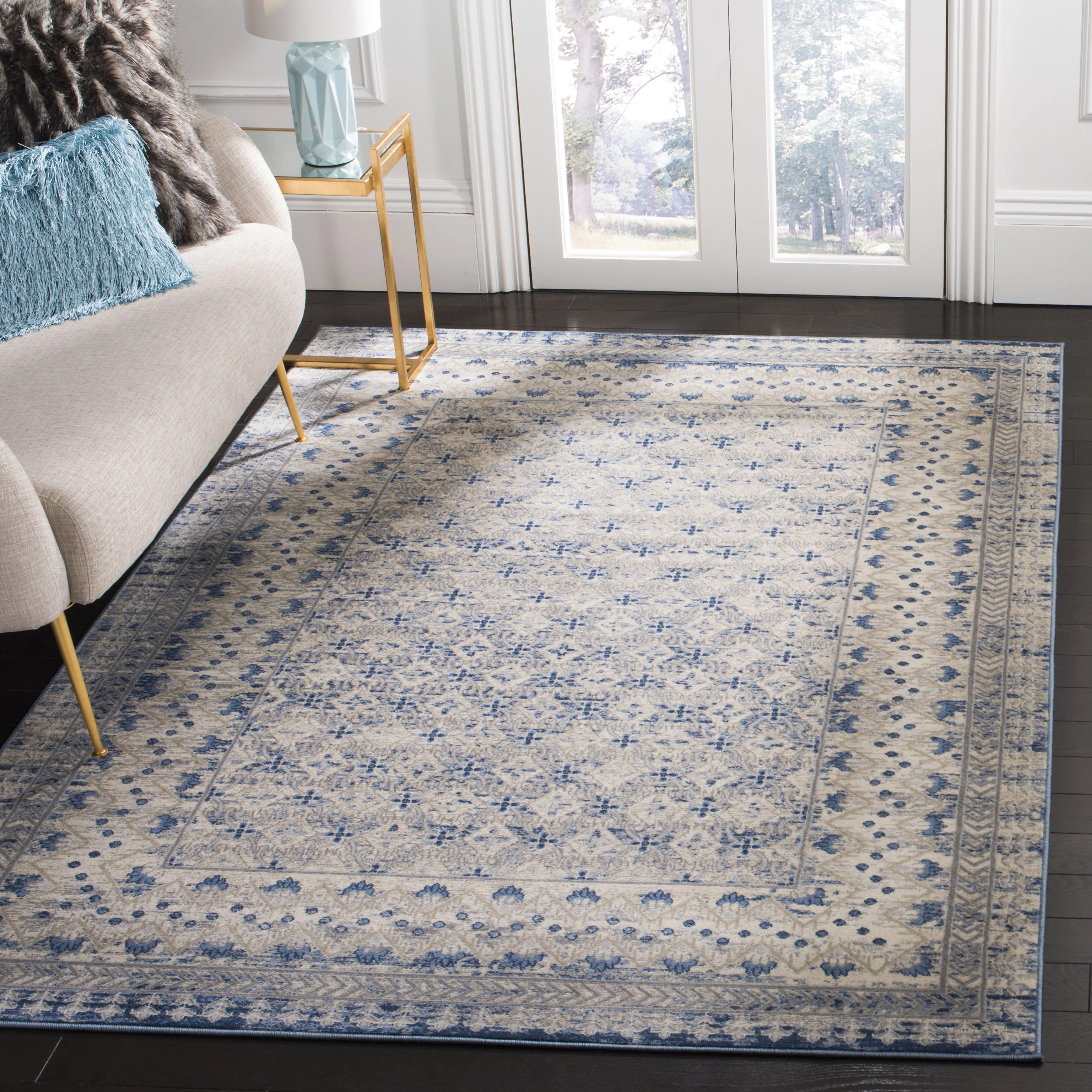SAFAVIEH Brentwood Dolkar Abstract Geometric Area Rug, Light Grey/Blue, 10' x 13' | Walmart (US)