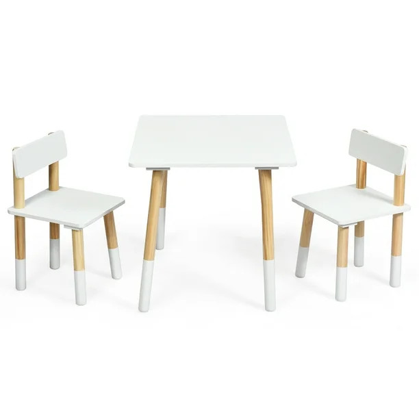 Costway Kids Wooden Table & 2 Chairs Set Children Activity Table Set - Walmart.com | Walmart (US)