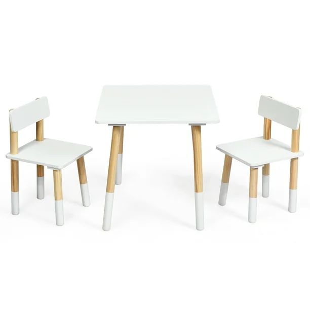 Costway Kids Wooden Table & 2 Chairs Set Children Activity Table Set - Walmart.com | Walmart (US)