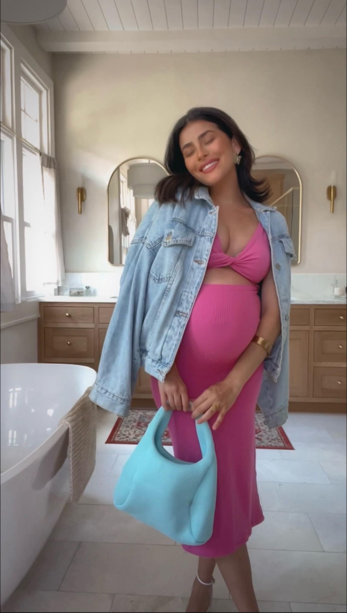 Dress is a small- Skatie
Oversized denim jacket-Zara
Bag: Storets 

#LTKbump #LTKstyletip #LTKitbag