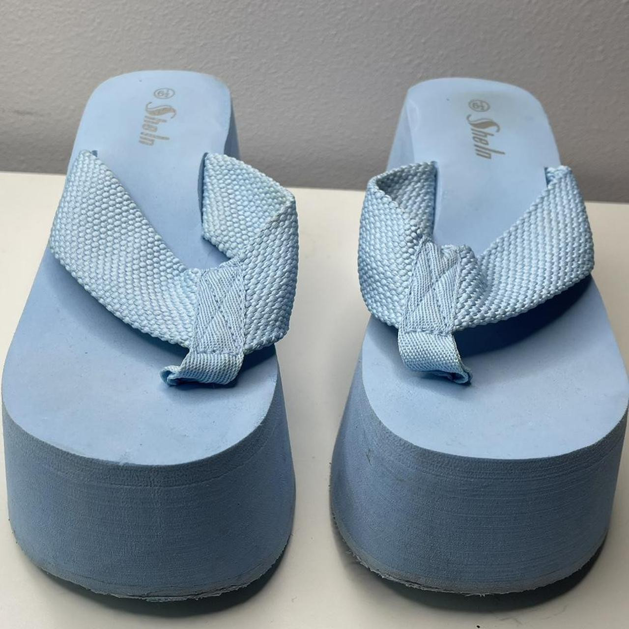 SHEIN Women's Sandals - Blue - US 6.5 | Depop US