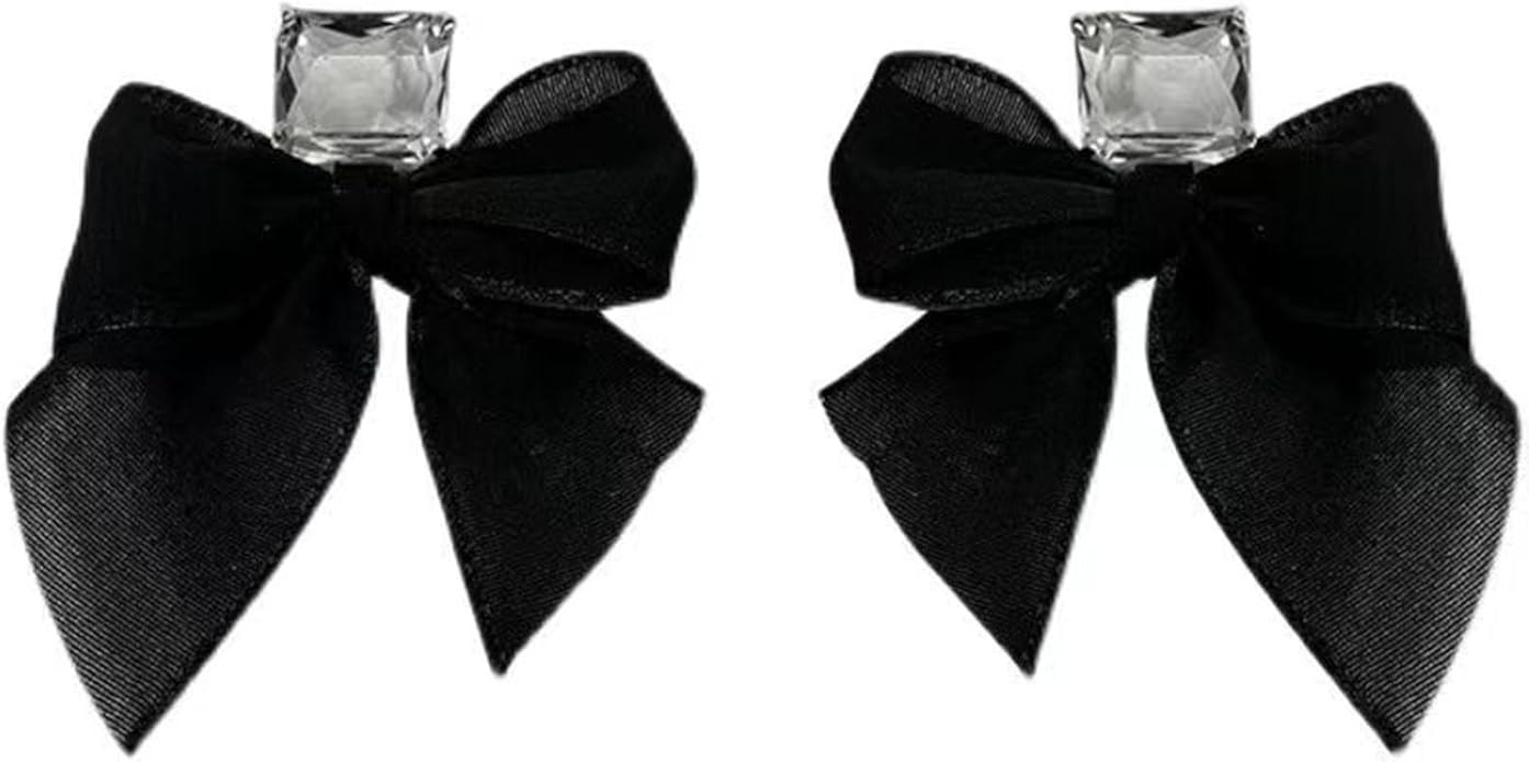 Crystal Bow Earrings for Women Ribbon Bowknot Stud Earrings Square Clear Rhinestone Earrings Tiny... | Amazon (US)