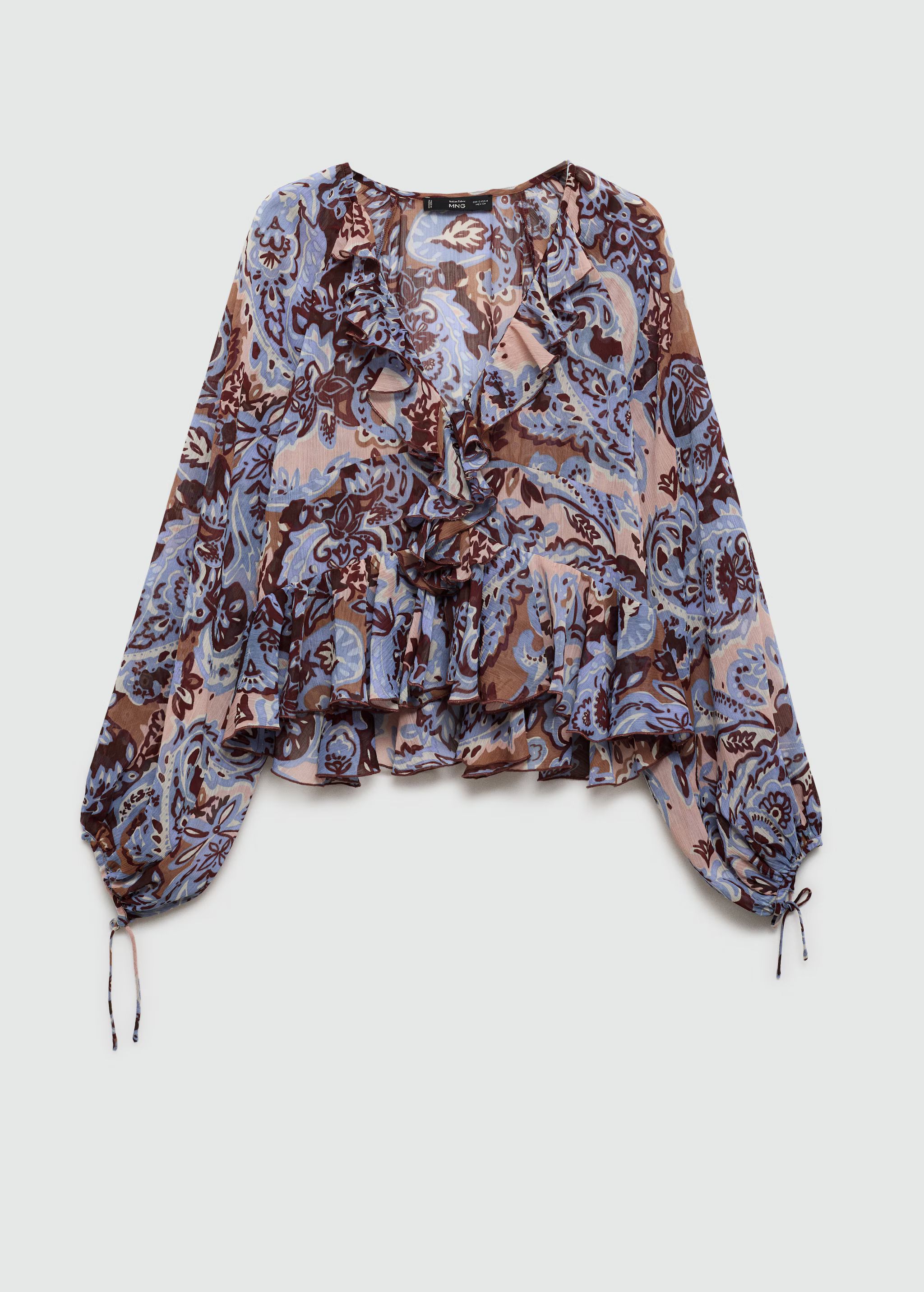 Paisley blouse with ruffles | MANGO (US)