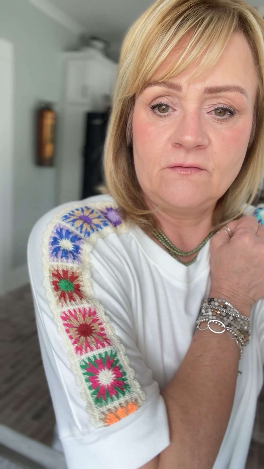 Cute oversized T-shirt with embroidery detail.   I sized down.   It’s definitely oversized! 

#LTKOver40