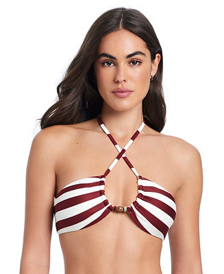 Women's Crossing Paths Halter Tie Bikini Swim Top | Macy's