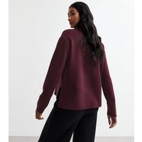 Burgundy Roll Neck Step Hem Jumper New Look | New Look (UK)