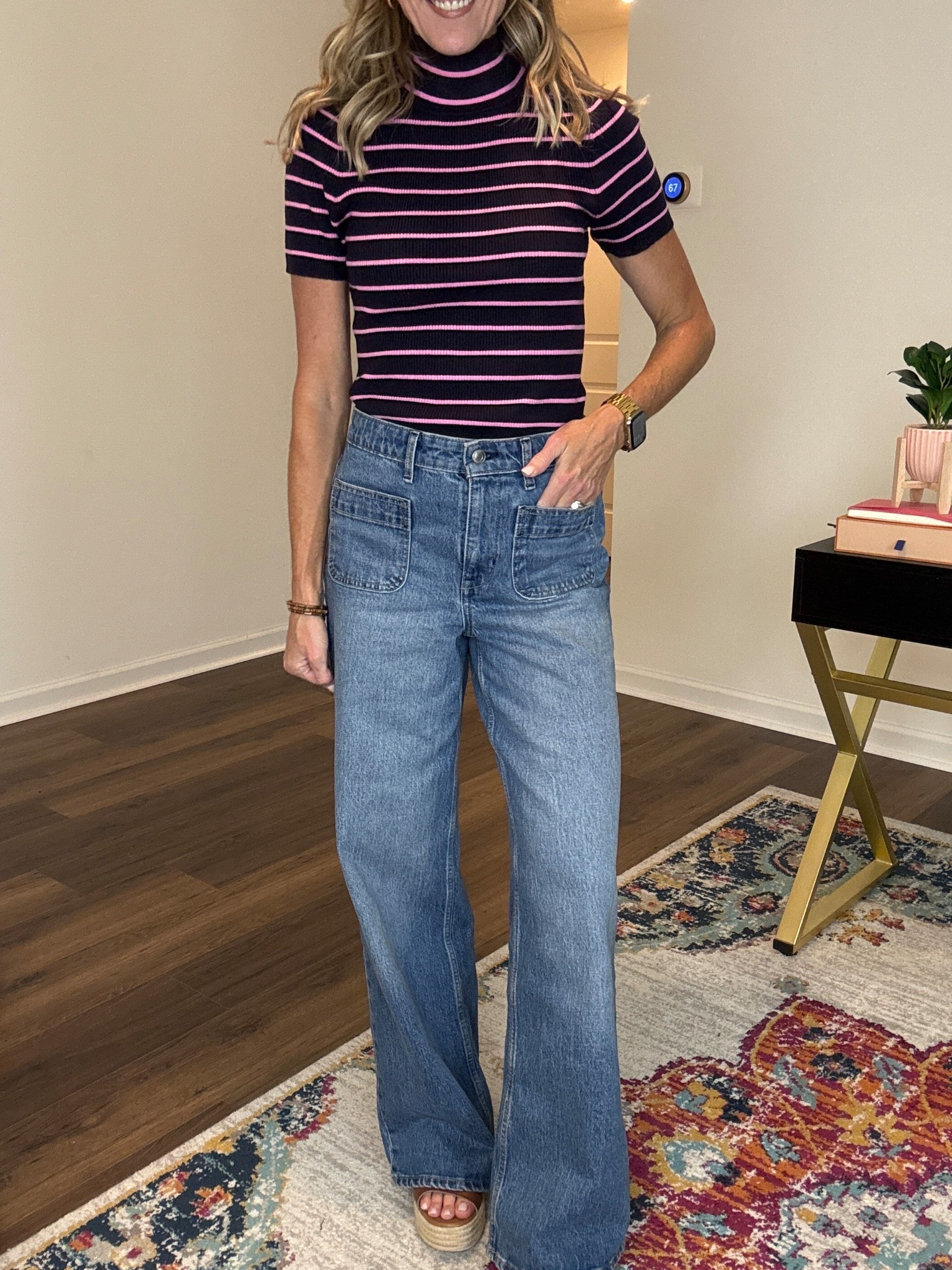 Preassembly less than $30 high-rise wide leg, patch front pocket pants, the perfect pants for all of your false sweaters, cute tops, and more this pair of pants comes in three different colors and will be your favorite… On high rotation go with your normal size perfect. these are perfect for work. 

#LTKMidsize #LTKStyleTip #LTKFindsUnder50