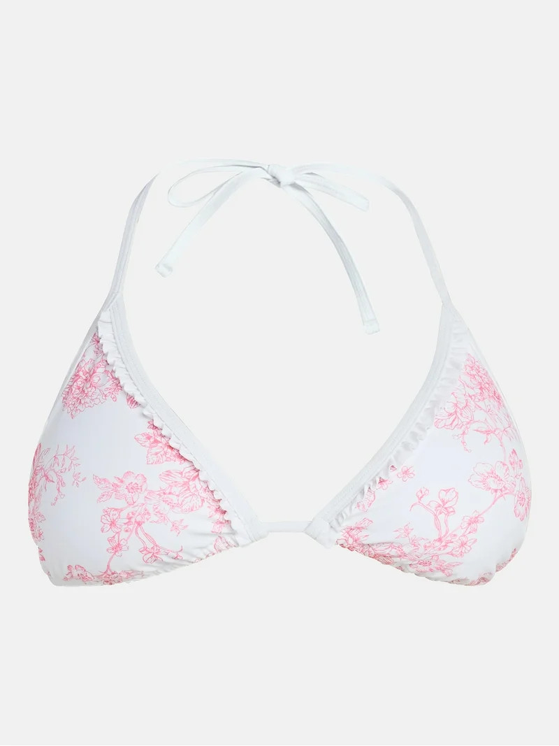 No Boundaries Ruffle Triangle Bikini Top, Women’s XXS-XXL | Walmart (US)