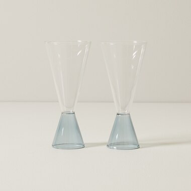 SET OF 2 COLOURED GLASS FLUTE | Indigo (CA)
