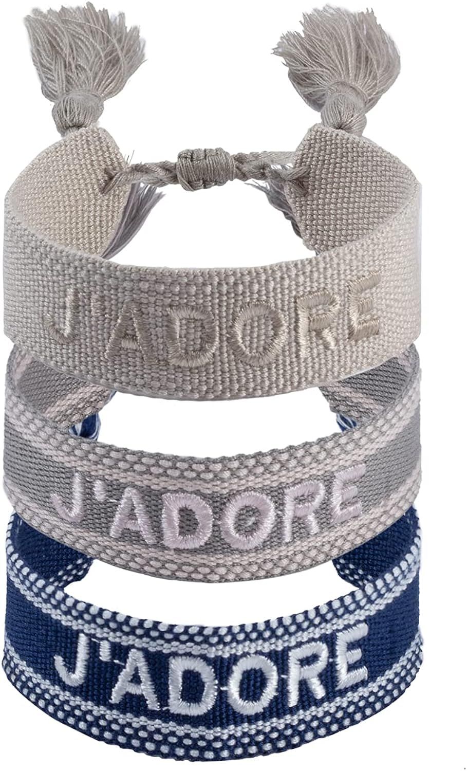 3PCS Woven Friendship Wrap Bracelets Knitted Word J'ADORE Bracelets Handmade Wrap Friendships Adj... | Amazon (US)