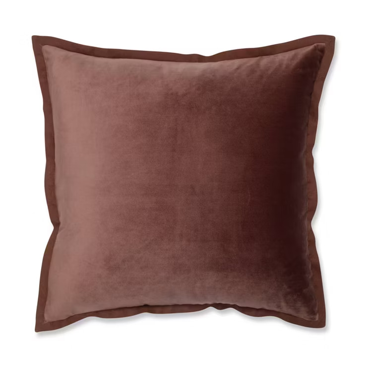 18"x18" Velvet Flange Square Throw Pillow - Pillow Perfect | Target