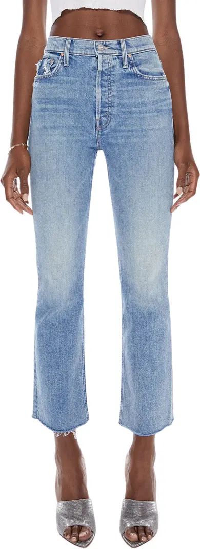 The Tripper Flood Frayed High Waist Ankle Flare Jeans | Nordstrom