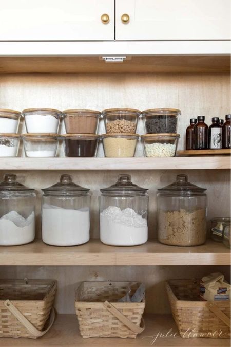 Yes, we have a baking cabinet! I do a lot of baking so I wanted to create a center just for that. In our baking cabinet you’ll find easy to access jars filled with flour, sugar, brown sugar and confectioner’s sugar. They’re at waist height making them easy to pull out. If you have plenty of countertop space you can stow them there as well.

#LTKhome #LTKfindsunder50 #LTKstyletip