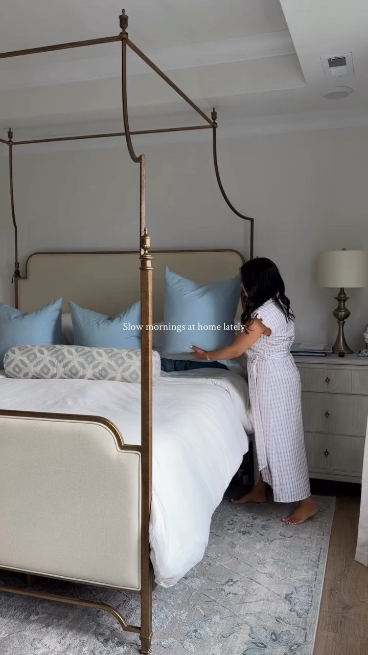 Slow is the only way to start off a Monday morning 🤍 Allie is feeling these Monday vibes (check my story 🤣) 
.
#southernhome
#cozyhome
#bedroomstyling 
#homedecor
#homestyling


#LTKmorningroutine #LTKdayinmylife #LTKHome
