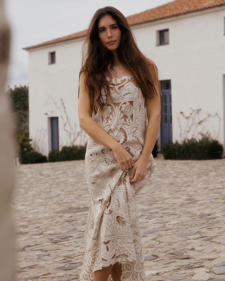 Collection cutwork maxi dress in linen | J. Crew US