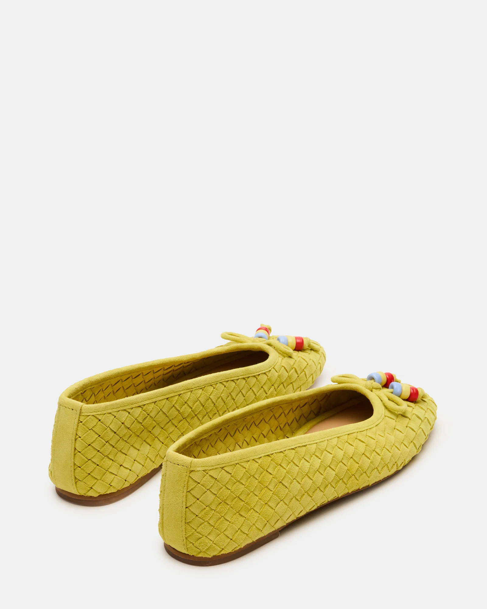 DIVY Lime Leather Woven Bow Ballet Round-Toe Women's Flat | Steve Madden (US)