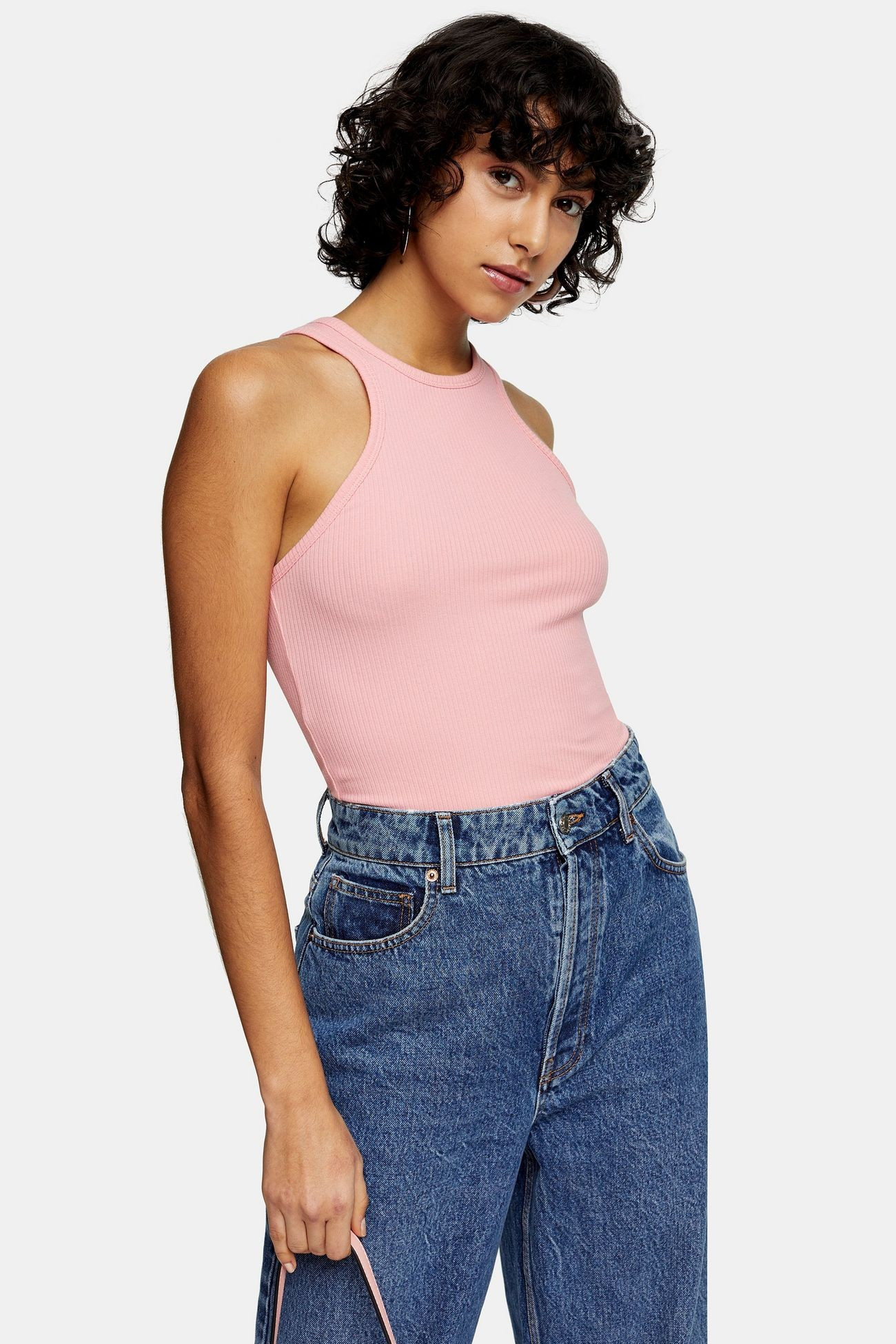Pink Ribbed Racer Vest | Topshop UK