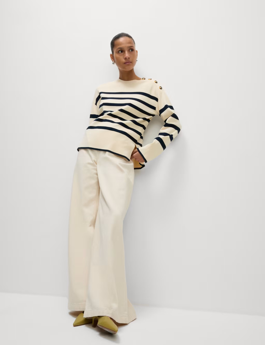 Striped Crew Neck Fitted Jumper | Marks & Spencer (UK)