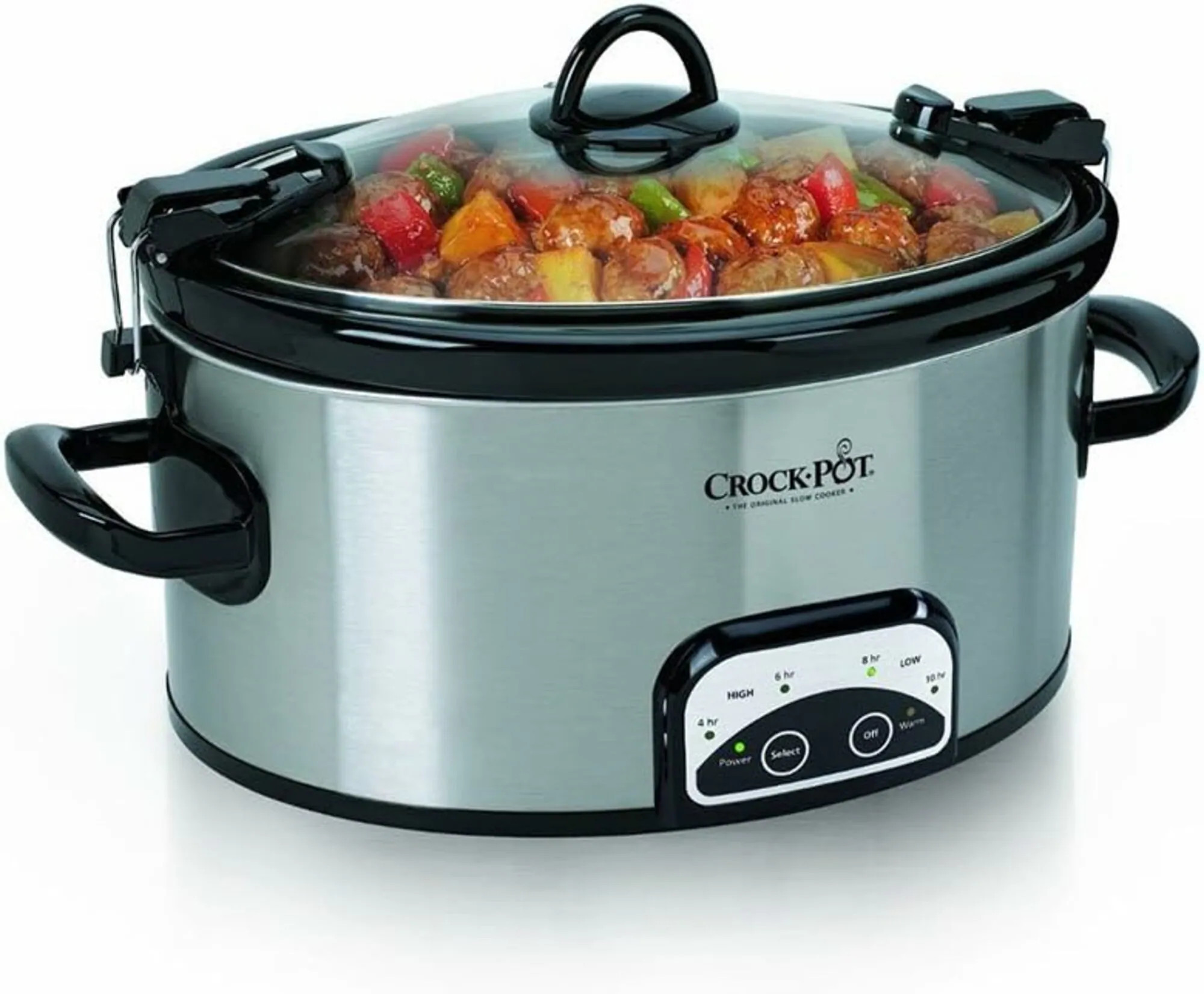 Crock-Pot 6-Quart Programmable Lockable Large Slow Cooker ( Stainless steel ) | 2150694 | Lowe's