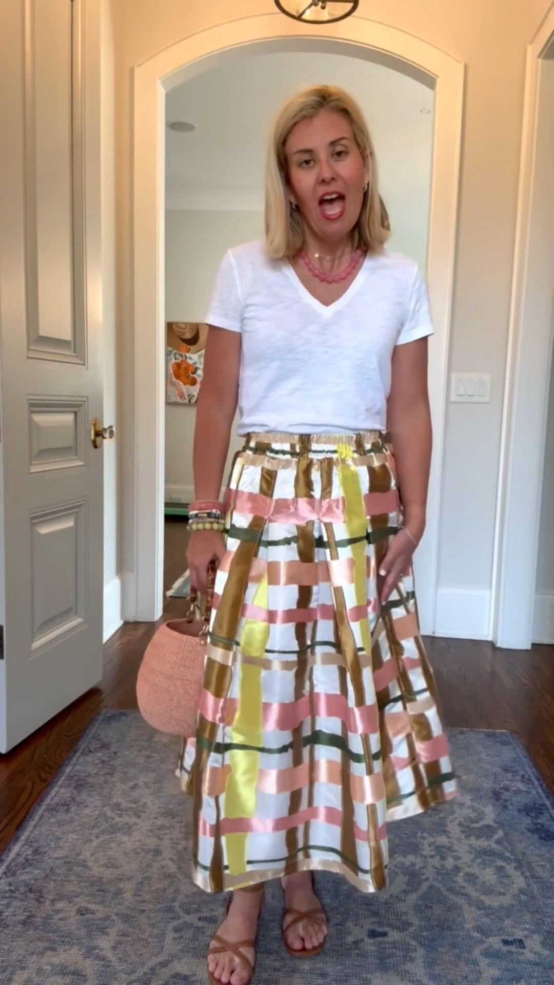 Set Sale Alert!! When you buy a set, you mix and match! Y’all went crazy over the dress in this print when I showed it to y’all at Dillards. i’m dressing the skirt down today with one of our hero tees and sandals. I’m in xs in tee & skirt and 8 sandal. 
*Use code CMLP15 for hero tee 

#LTKPetite #LTKdayinmylife #LTKmomlife