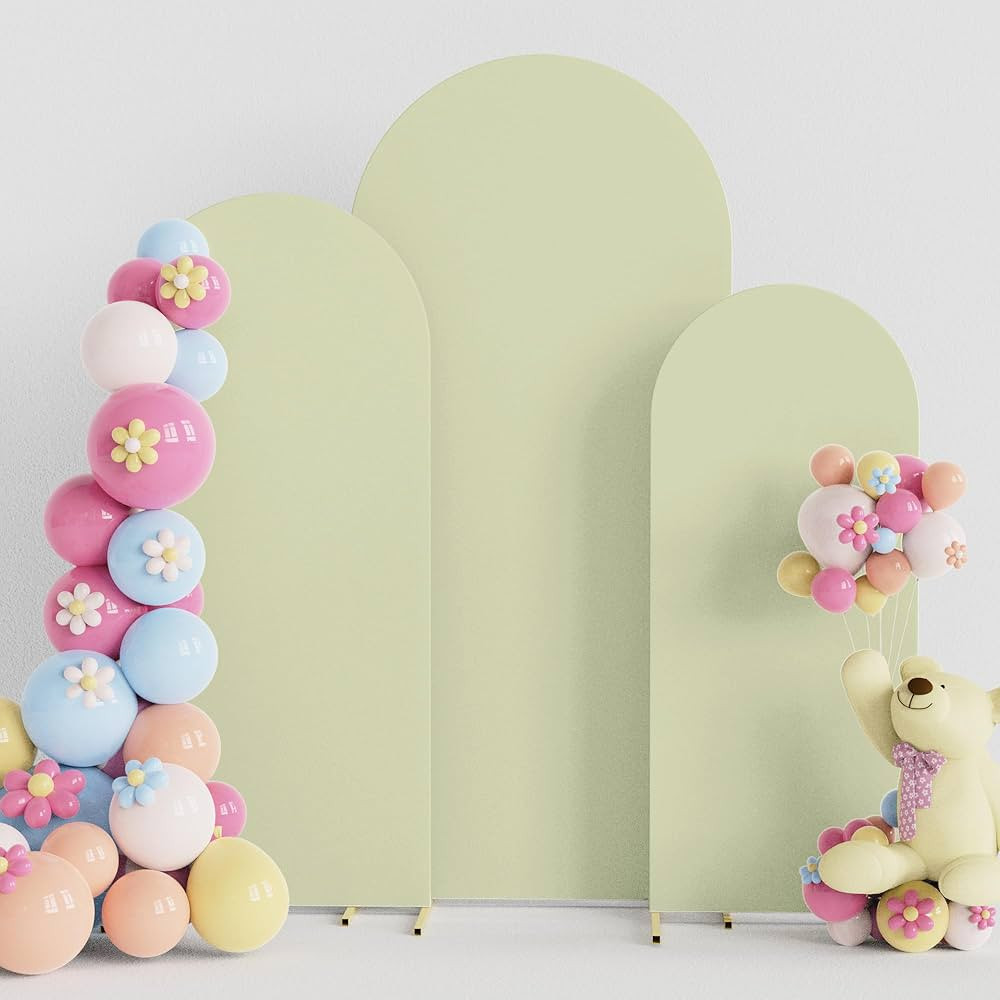 Putros Wedding Arch Cover Set of 3 Sage Green Spandex Fitted Arch Cover for Round Top Chiara Back... | Amazon (US)