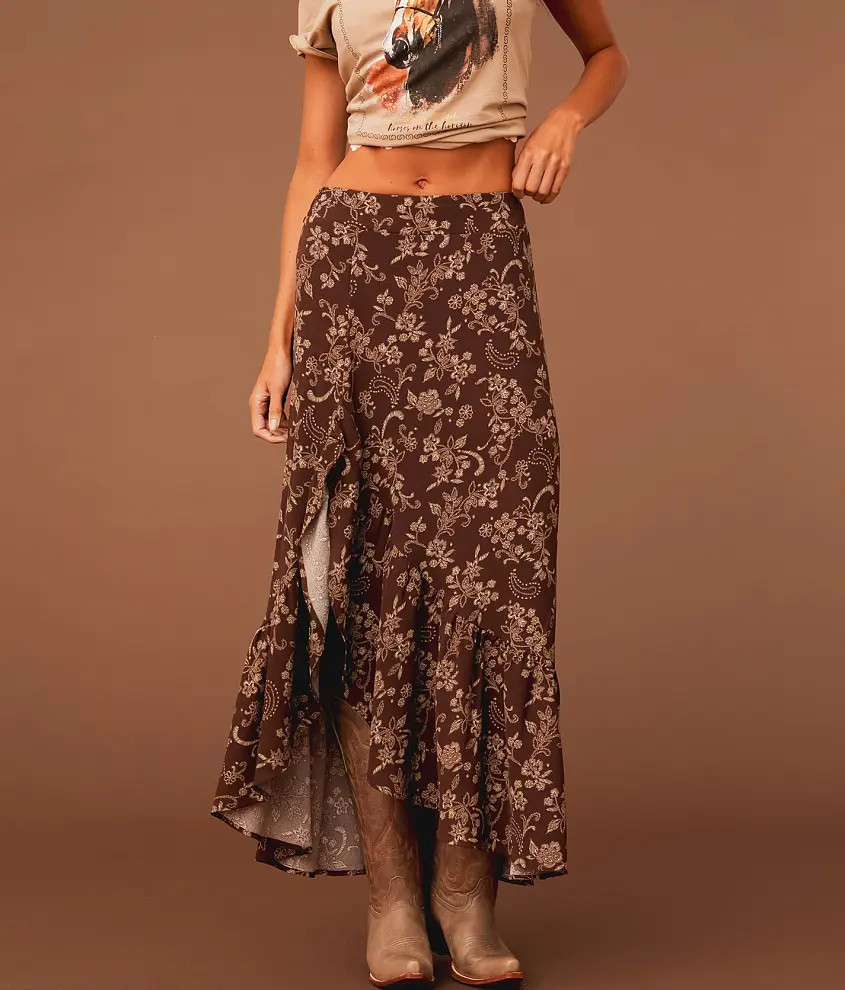 Floral Ruffle Maxi Skirt | Buckle
