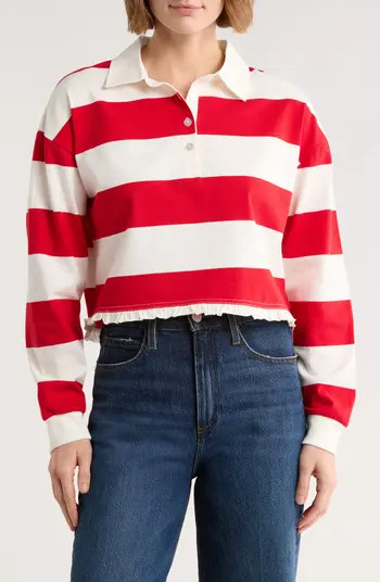 Stripe Long Sleeve Cotton Polo | Nordstrom Rack
