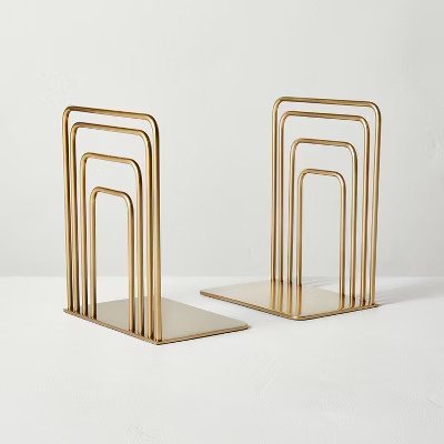 Metal Wire Decorative Bookends Brass Finish - Hearth & Hand™ with Magnolia | Target