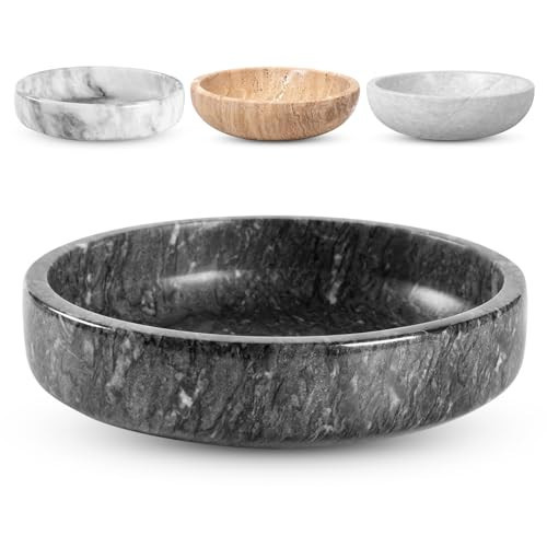 FNTSTICGOODS Marble Decorative Bowl - 7.5" Natural Black Solid Marble Centerpiece - Handmade Stone Fruit Bowl - Catch-All or Key Bowl for Kitchen - Modern Minimalist Decor | Amazon (US)