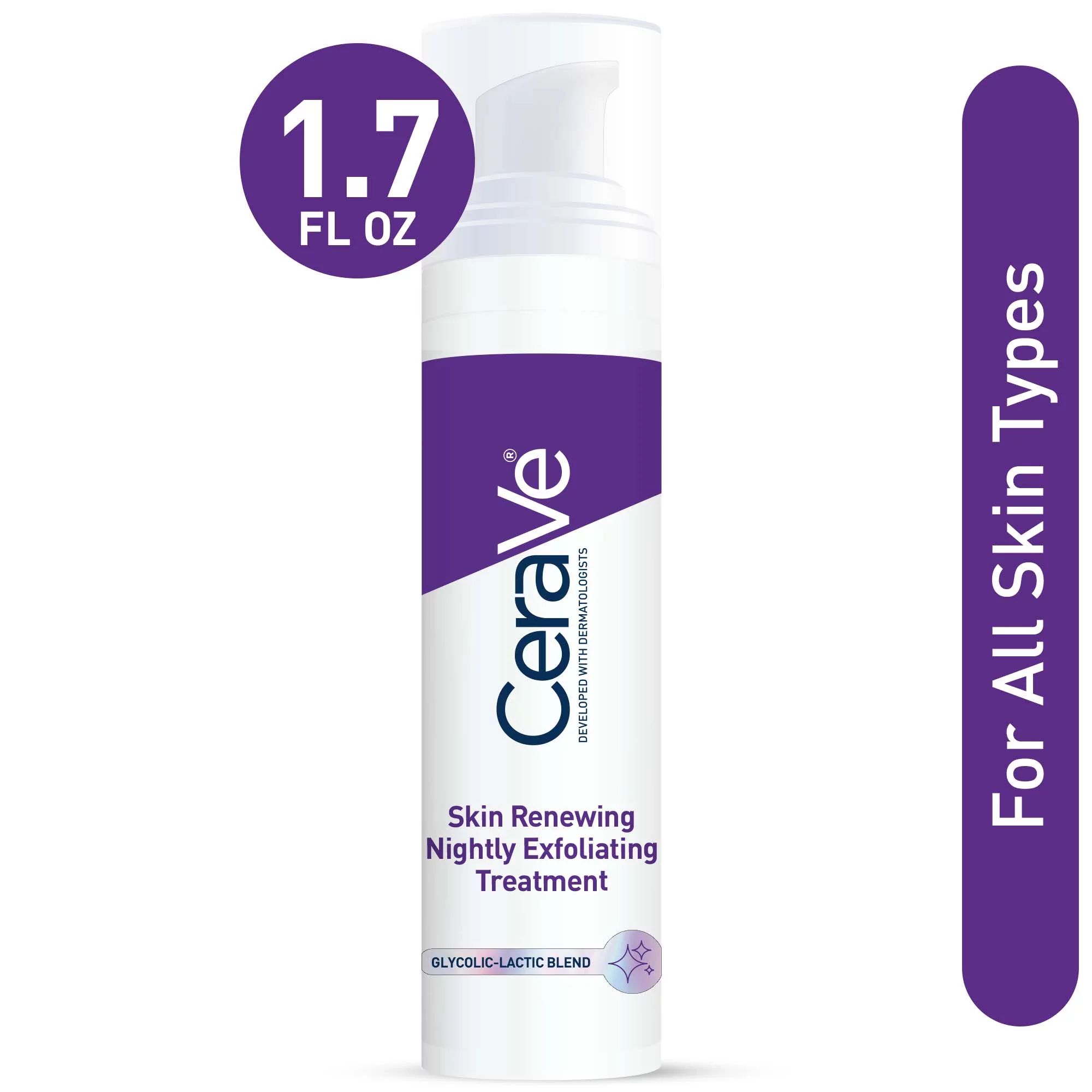 CeraVe Skin Renewing Nightly Exfoliating Treatment, Anti-Aging Face Serum, 1.7oz | Walmart (US)