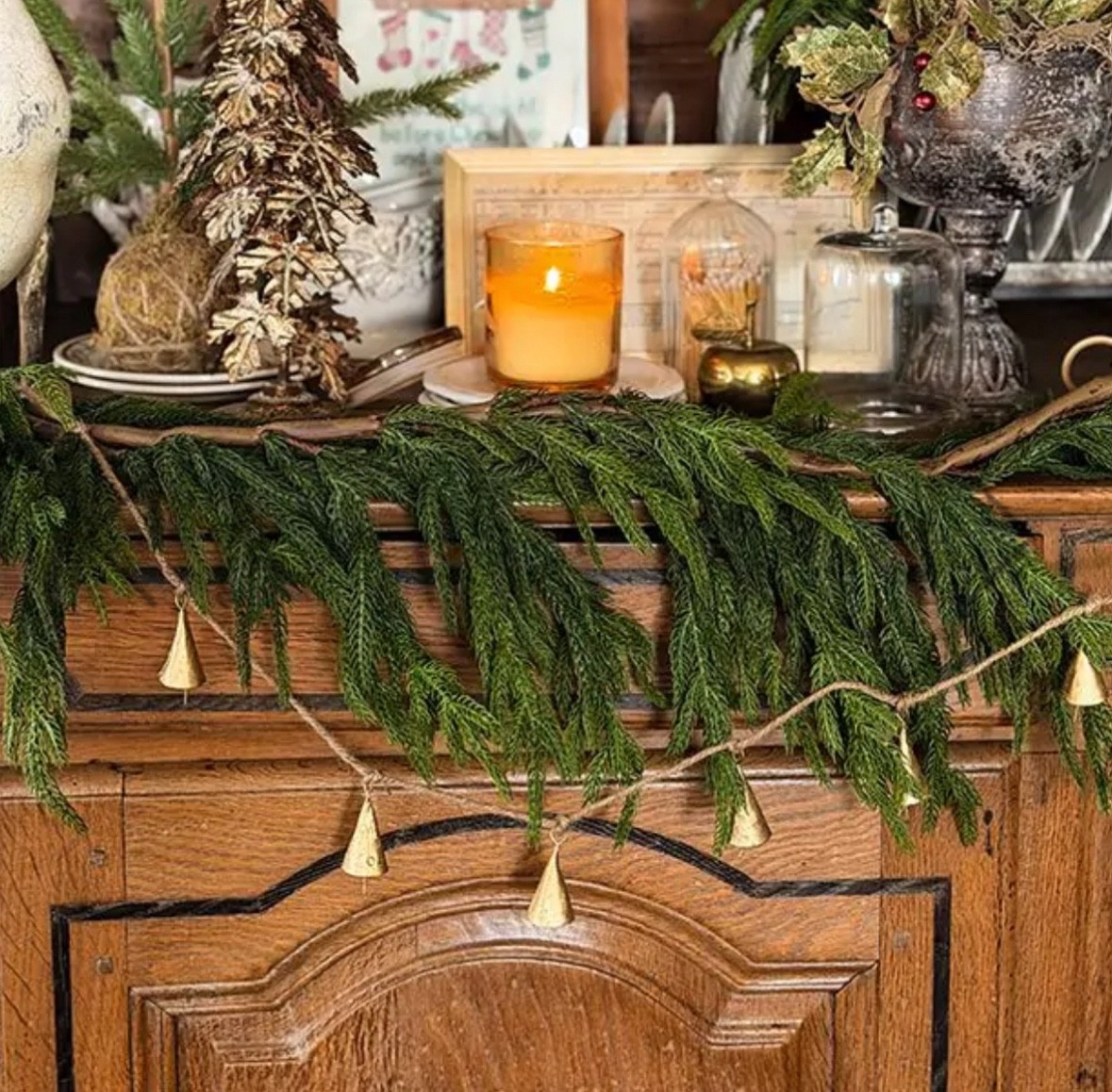 I use Norfolk Pine garland all over my house and love it! It also looks so pretty to layer it with a cedar garland! 

#LTKCyberWeek #LTKSeasonal #LTKHoliday