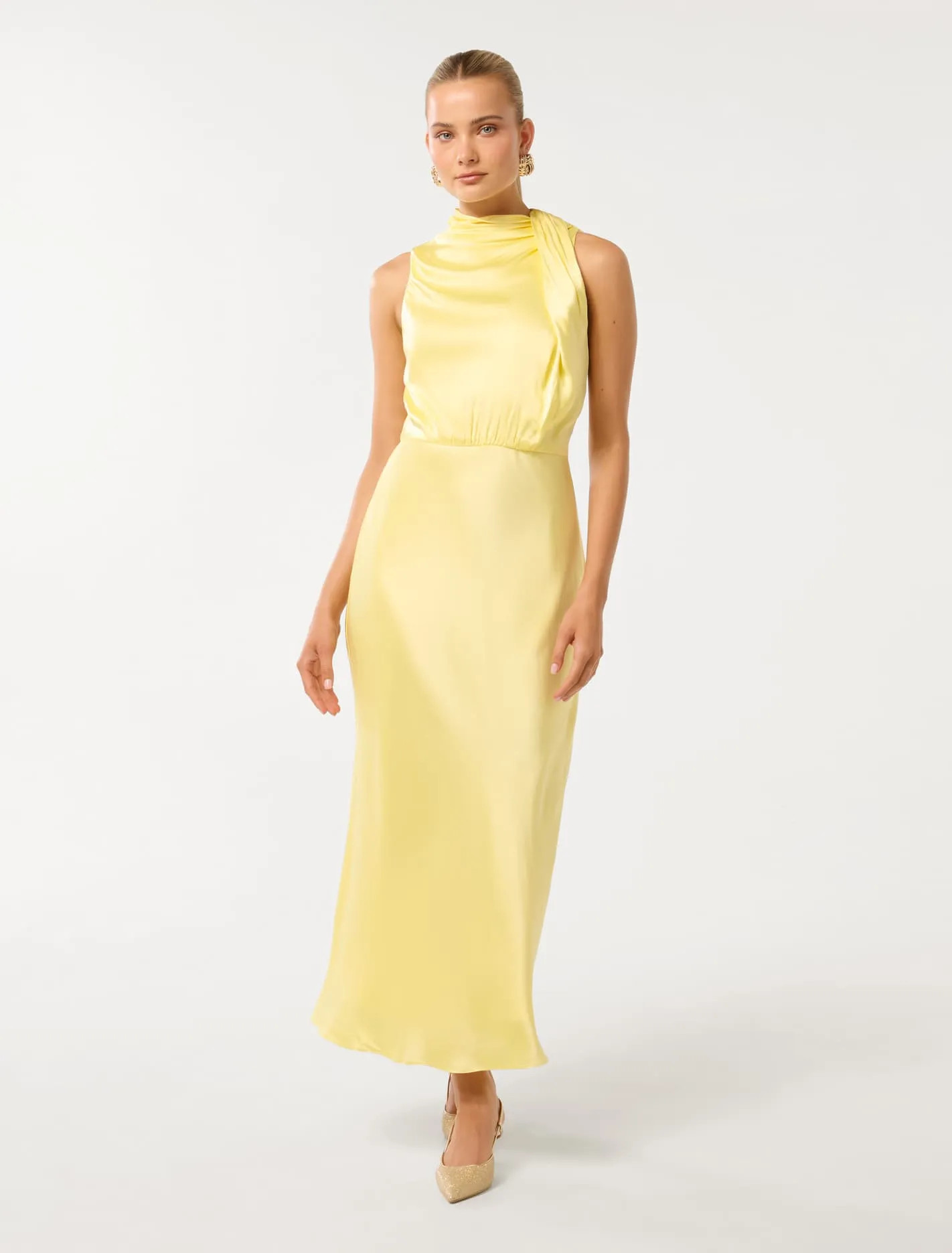 Sienna High Neck Satin Maxi | Forever New (AU)