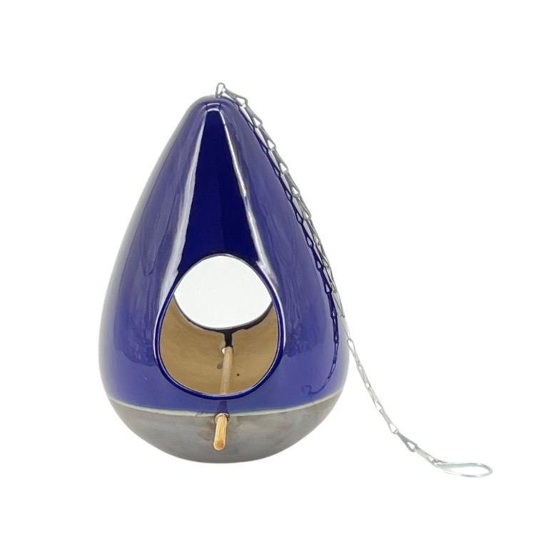 Ceramic 10-Inch Teardrop Birdhouse Blue | Walmart (US)