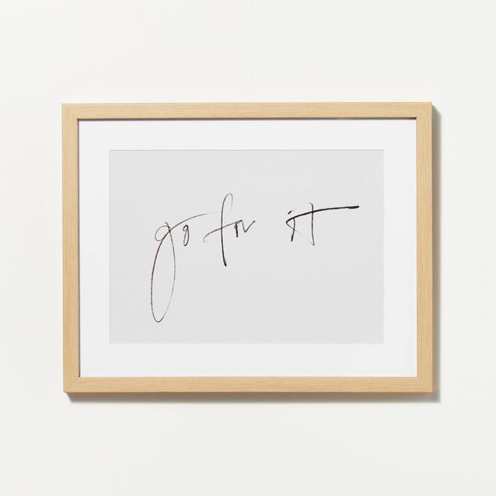 14" x 11" Go For It Framed Wall Art Cream - Threshold™ designed with Studio McGee | Target