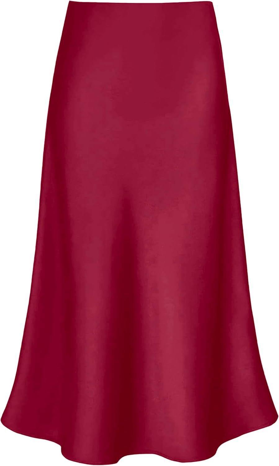 Women's Satin Midi Skirt A Line Silk Long Skirt | Amazon (US)