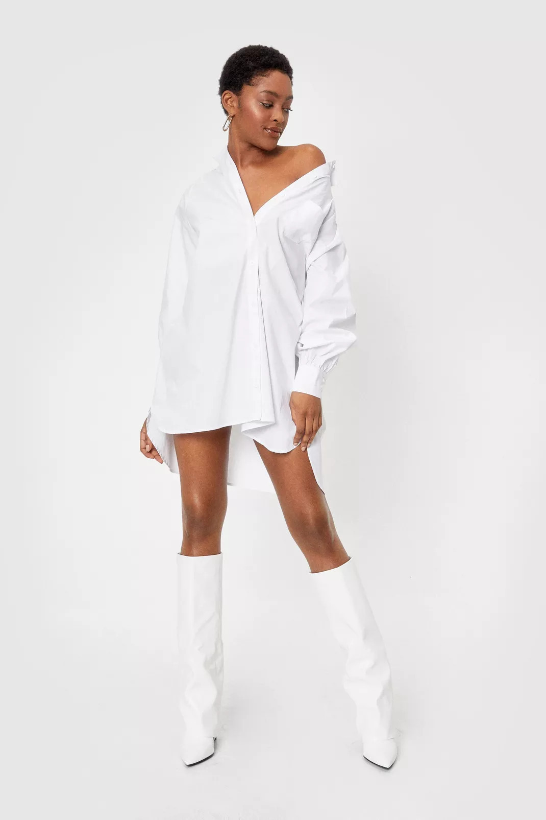 Oversized Button Down Mini Shirt Dress | Nasty Gal (US)