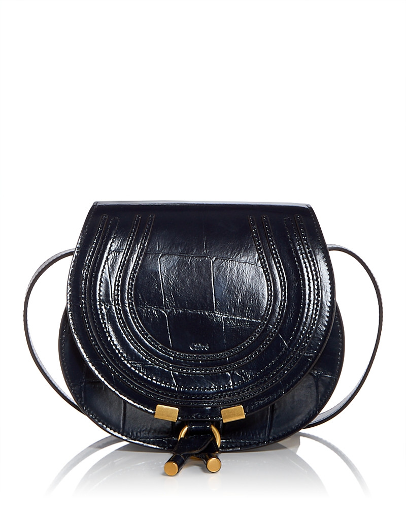 Chloe Marcie Small Croc Embossed Leather Saddle Bag | Bloomingdale's (US)