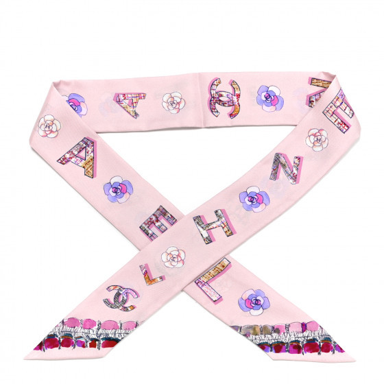CHANEL Silk Twill Slim Bandeau Scarf Pink | Fashionphile