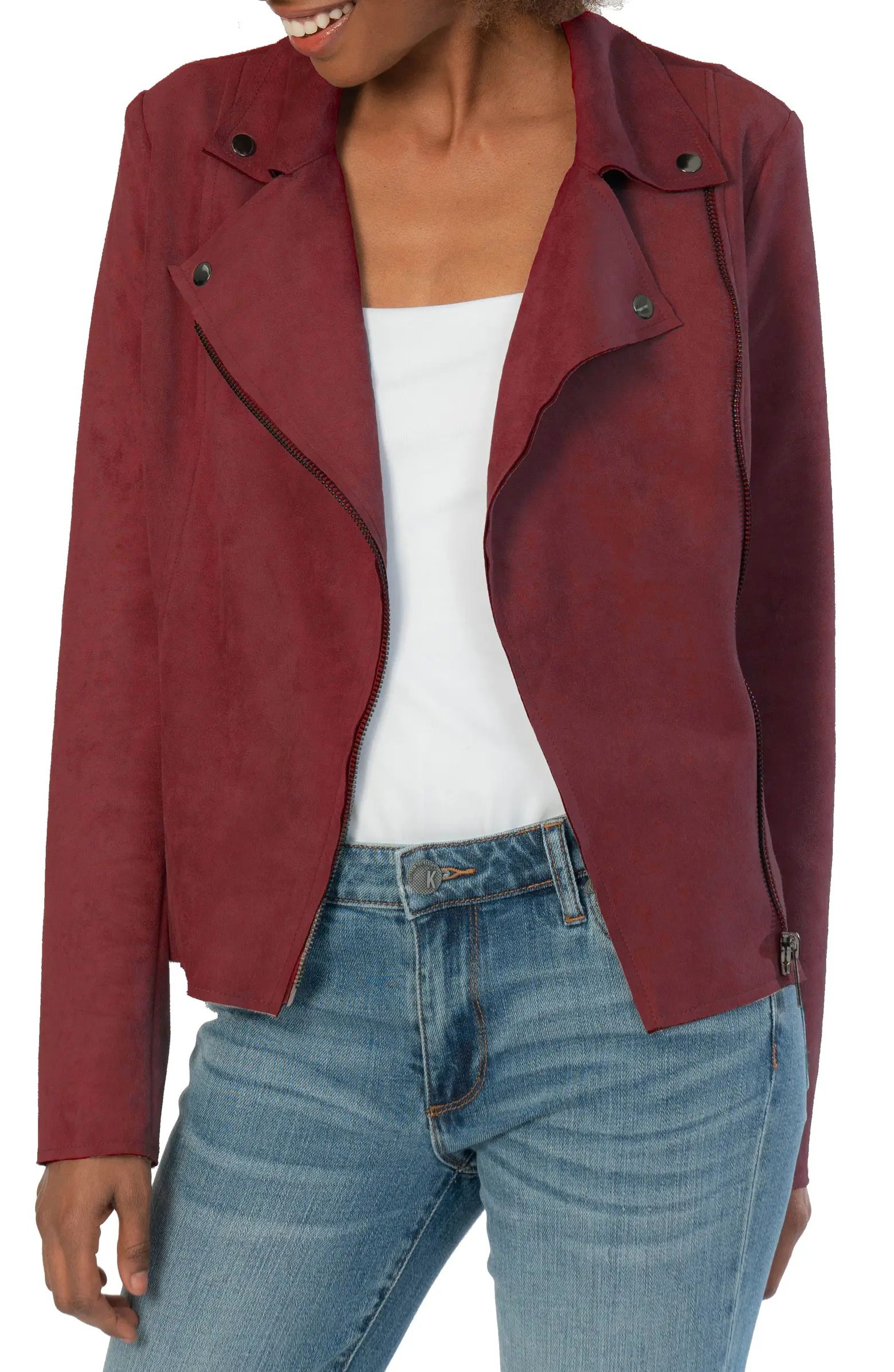 Milana Faux Suede Moto Jacket | Nordstrom