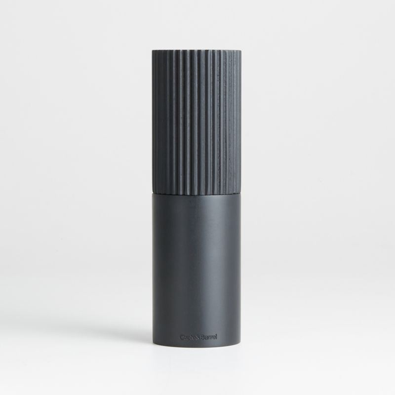 Hanno Black Fluted Ebonized Wooden Pepper Mill Grinder + Reviews | Crate & Barrel | Crate & Barrel