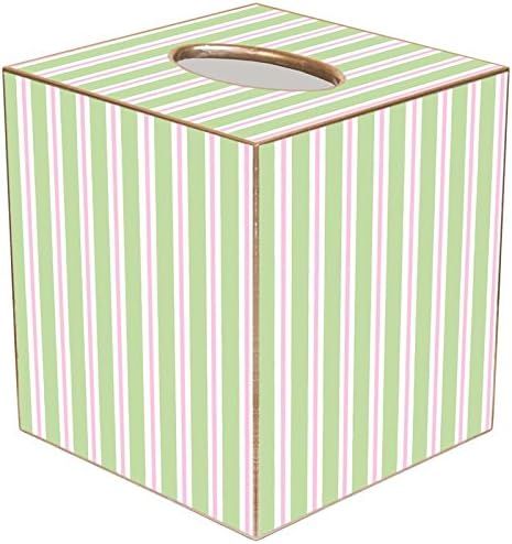 Marye-Kelley TB1145 - Green & Pink Stripe Tissue Box Cover | Amazon (US)
