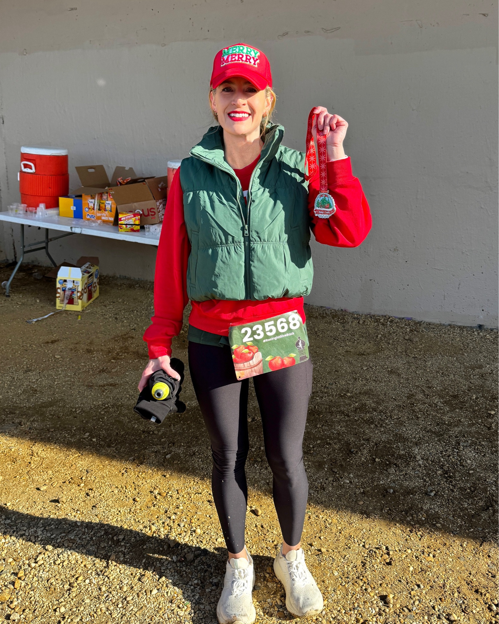 Casual Holiday Outfit 

#everypiecefits

Athleisure
Sweatshirt 
Holiday shirt
Holiday graphic
Holiday hat
Christmas hat
 Christmas sweater
Christmas shirt
Puffer vest
Running
Leggings 
Athletic 

#LTKActive #LTKHoliday #LTKfitnessgoals