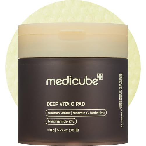 Medicube Deep Vita C Facial Pads, Vitamin C Toner Pads for Uneven Skin Tone, 500,000PPM of vitamin water & 3 types of vitamin, Hydrating & Resurfacing (70 sheets) | Amazon (US)