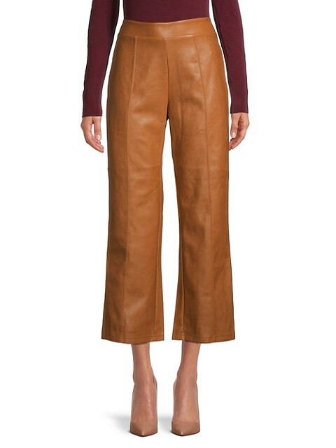 Bagatelle Faux Leather Cropped Pants on SALE | Saks OFF 5TH | Saks Fifth Avenue OFF 5TH