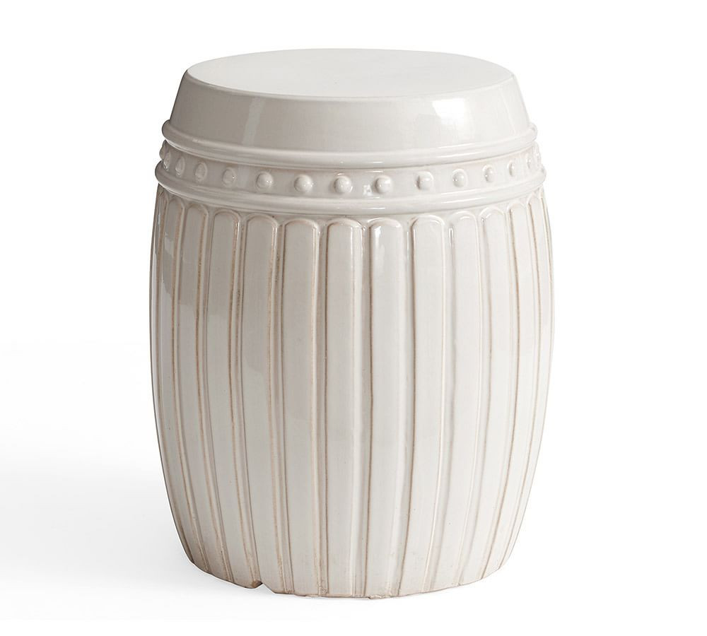Reeded 14.5" Ceramic Side Table | Pottery Barn (US)