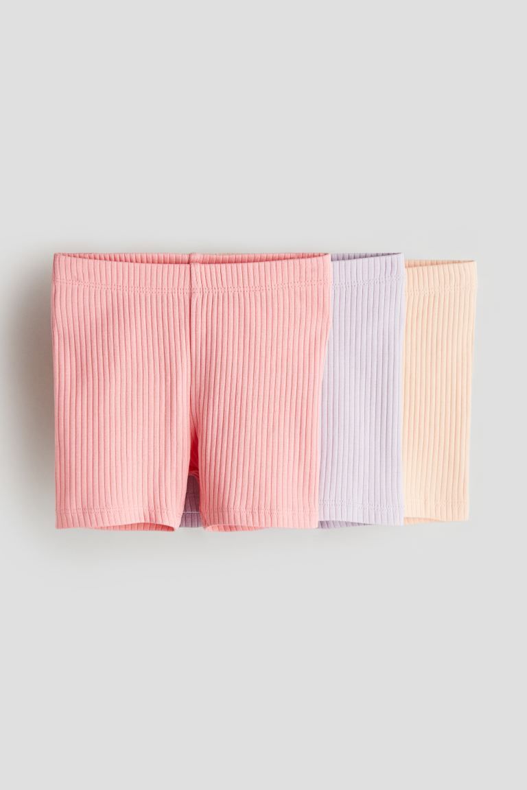 3-pack Ribbed Bike Shorts - Peach/pink - Kids | H&M US | H&M (US + CA)
