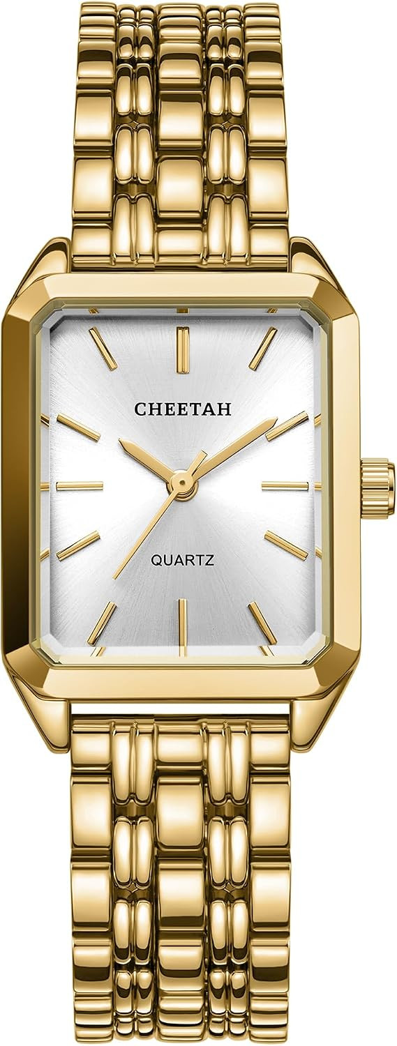 CHEETAH Women's Gold-Tone Dainty Watch, Retro Style Rectangular Case and Stainless Steel Band, Gift for Her | Amazon (US)
