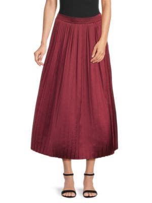 ​Satin Pleated Midi-Skirt | Saks Fifth Avenue OFF 5TH
