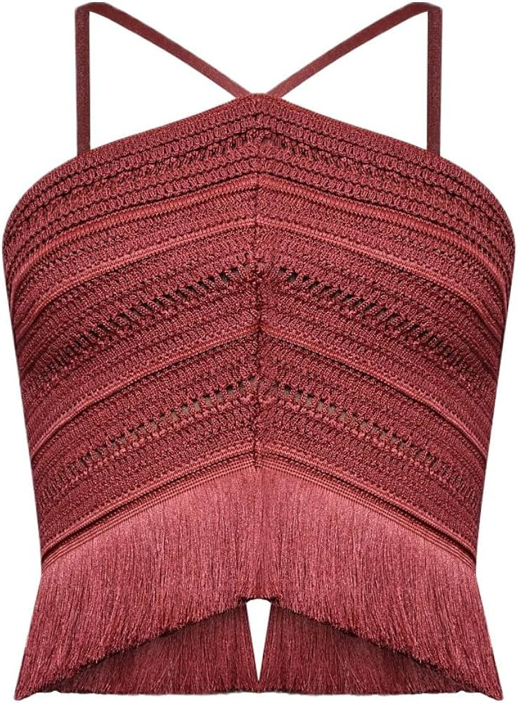 Amazon.com: PATBO, Amber Fringe Top, 10, Brown : Clothing, Shoes & Jewelry | Amazon (US)