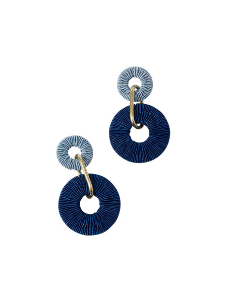 Double Circle Threaded Drop Earrings | Ann Taylor